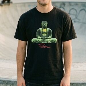 Primitive Apparel Mens Black Buddha Graphic T-Shirt Skate Streetwear Medium
